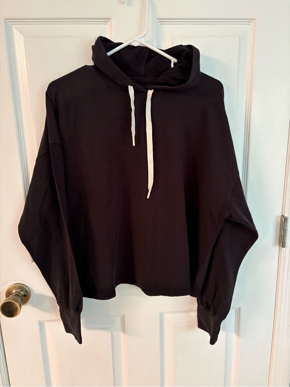 new aerie Black Sweatshirt with white Drawstring